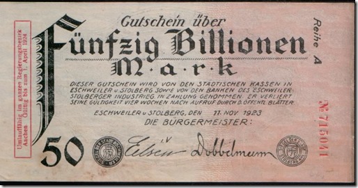 Cédula de 50 bilhões de marcos alemães de 1923